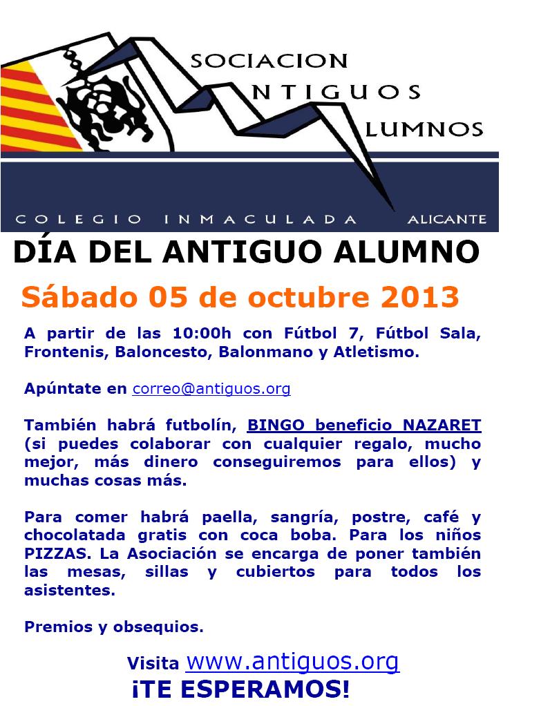 dia del antiguo alumno 2013 cartel